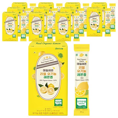 매일레몬 리얼 유기농 레몬즙, 280g, 12개