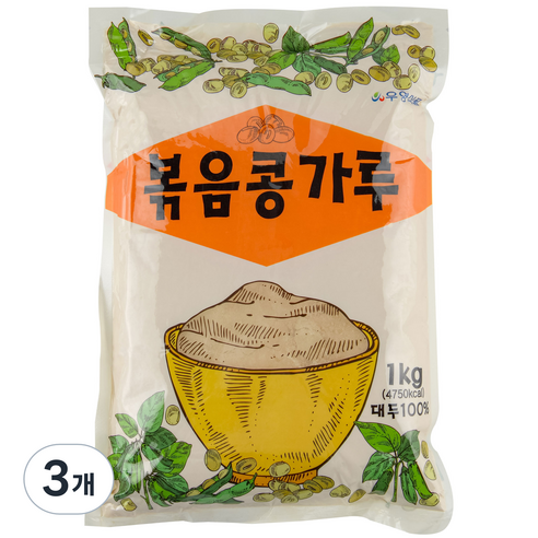 우영 볶음콩가루, 1kg, 3개