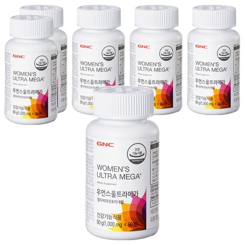 GNC 우먼스 울트라메가 멀티비타민 앤 미네랄, 90정, 6개