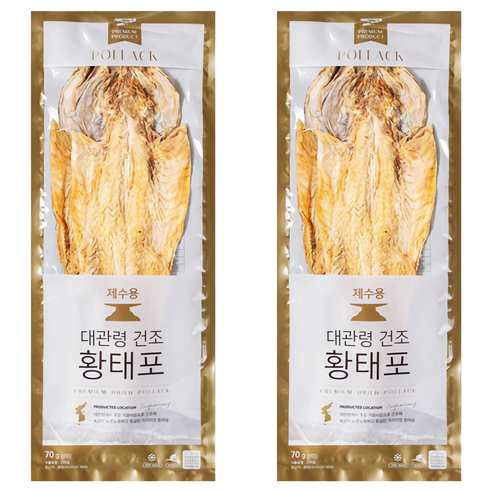 마켓밀러 대관령 건조 황태포, 70g, 2개