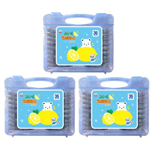 영아트 크레파스 블루 3p, 36색, 1세트