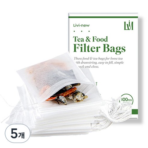 리비뉴 국물 육수용 일회용 다시백, 소(S), 100개입, 5개