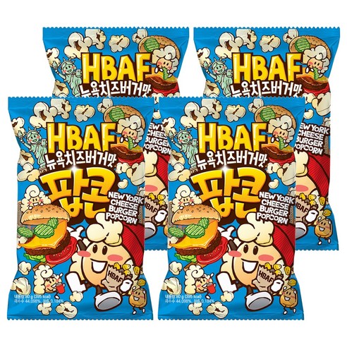 바프 뉴욕치즈버거맛 팝콘, 4개, 80g