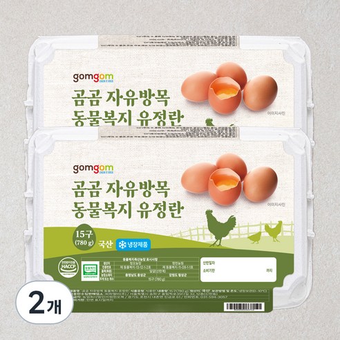 곰곰 자유방목 동물복지 유정란 (1번란), 15구, 2개