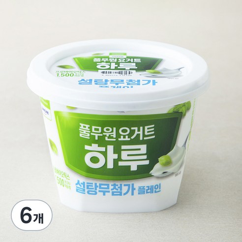 풀무원 하루 설탕무첨가 플레인 요거트, 400g, 1개입, 6개