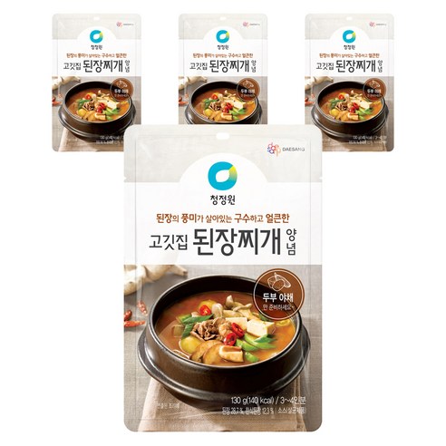 청정원 고깃집 된장찌개 양념, 130g, 4개