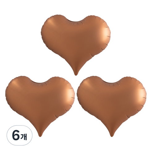조이파티 은박풍선 통통하트 52cm, 초콜렛, 6개
