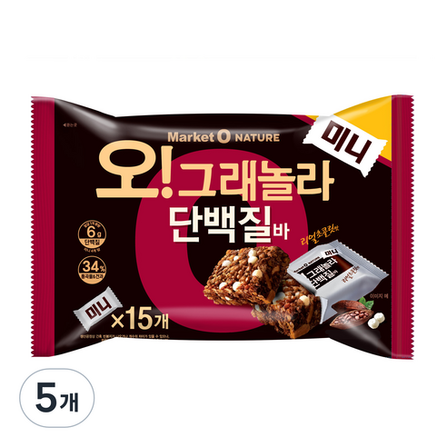 마켓오네이처 오 그래놀라 단백질바 미니, 192g, 5개