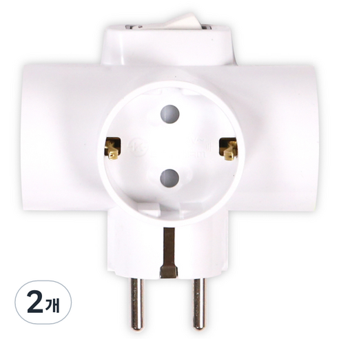 써보니 두남 스위치 T자형 멀티탭 16A 3구 T-2110, 화이트, 2개, 10cm