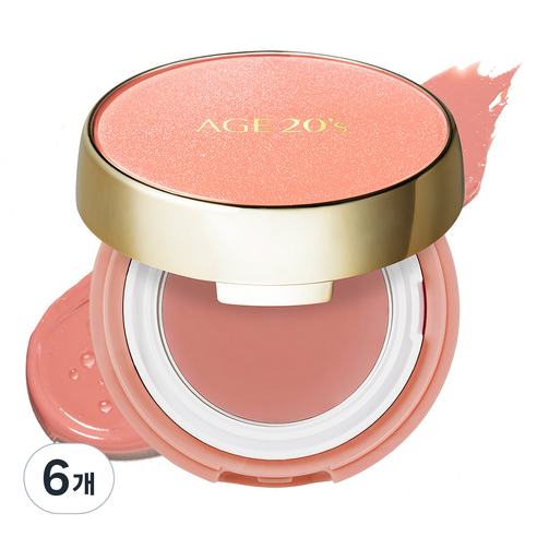 에이지투웨니스 에센스 블러셔 팩트 7g, 01 코랄 베이지, 6개