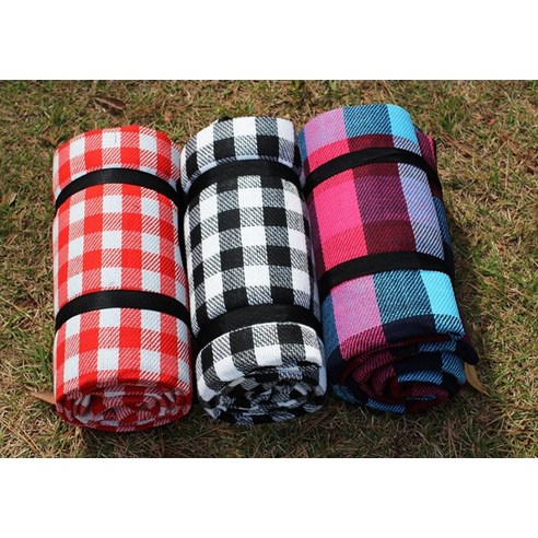 하늬통상 피크닉 방수 대형 돗자리, 블랙체크