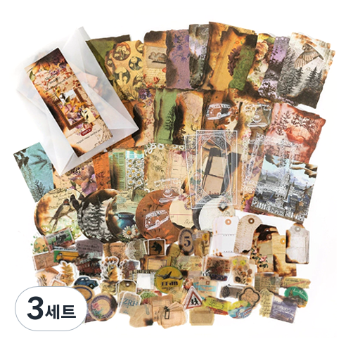 아빠마음 다꾸 빈티지 감성 스티커 200p 세트, 3세트, Nature