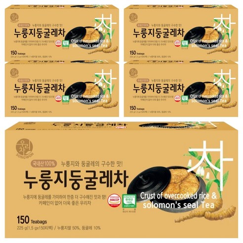 우리차 누룽지 둥글레차, 1.5g, 150개입, 5개