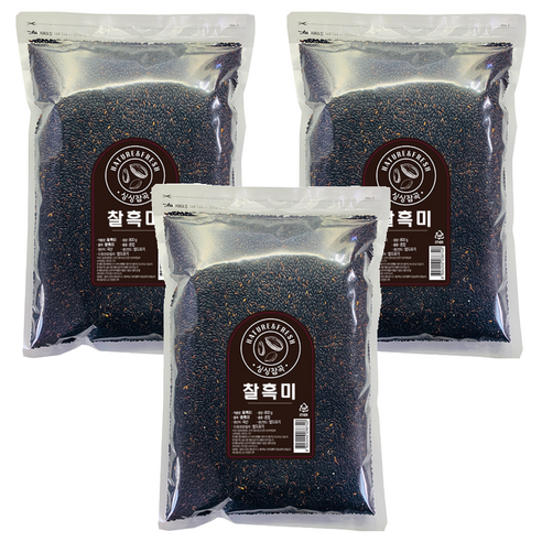 싱싱잡곡 찰흑미, 800g, 3개