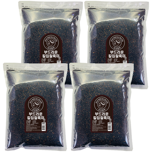 싱싱잡곡 부드러운 칼집 찰흑미, 800g, 4개