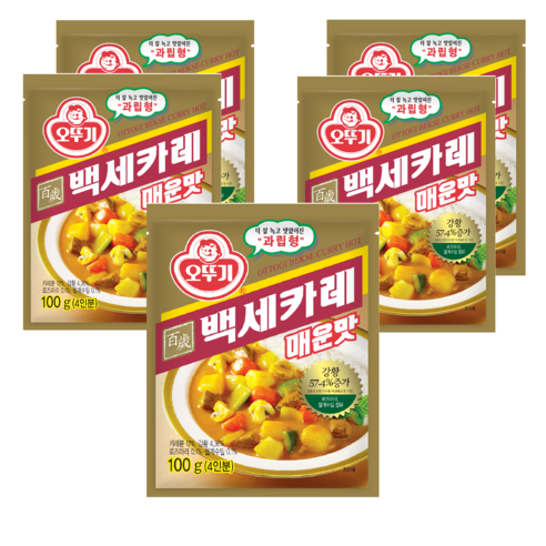 오뚜기 백세카레 매운맛 과립형, 100g, 5개