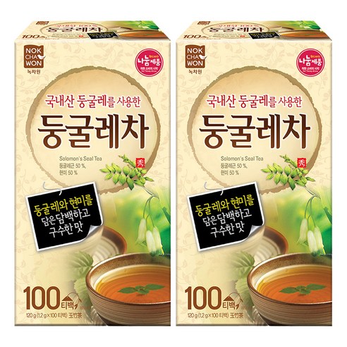 녹차원 둥굴레차, 1.2g, 100개입, 2개