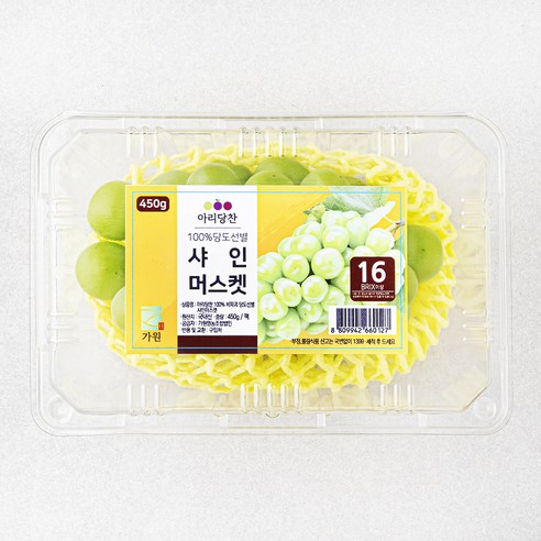 아리당찬 비파괴 당도선별 샤인머스켓, 1팩, 450g