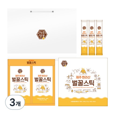 제주양봉 1등급 제주 한라산벌꿀 꿀스틱 8호 12g x 20p + 쇼핑백