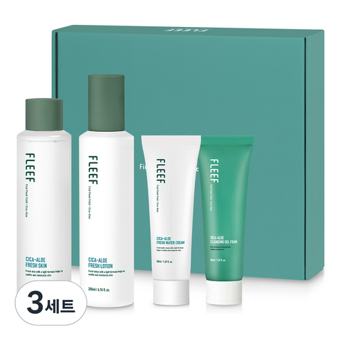 플리프 시카 알로에 프레쉬 선물세트 프레쉬스킨 200ml + 프레쉬로션 200ml + 수분크림 50ml + 젤폼 50ml, 3세트