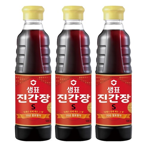 샘표 진간장 S, 500ml, 3개