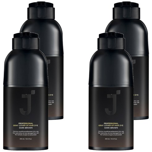 제이숲 프로페셔널 커버업 새치 염색 300ml, 다크 브라운, 4개