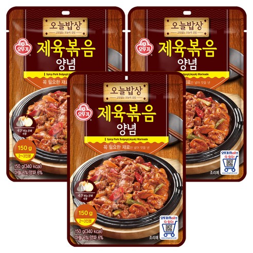 오뚜기 오늘밥상 제육볶음양념, 150g, 3개