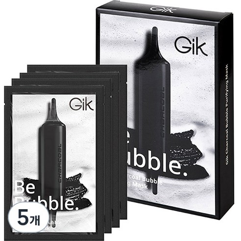 GIK 차콜 버블 퓨리파잉 마스크팩 25ml, 4매입, 5개