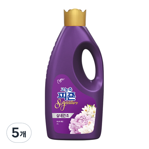 피죤 고농축 시그니처 섬유유연제 미스틱레인 본품, 2L, 5개