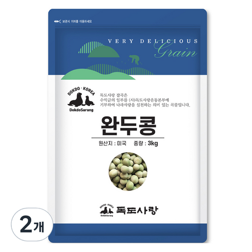 독도사랑 완두콩, 3kg, 2개