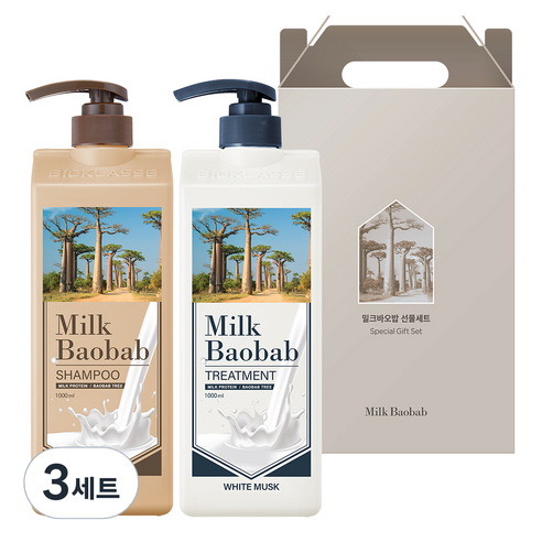 밀크바오밥 오리지널 헤어 2종 선물세트, 3세트