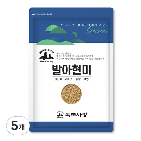 독도사랑 발아현미, 1kg, 5개