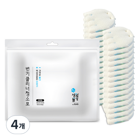 크리오 생활물가 변기클리너 청소포 티슈형 30매, 150g, 4개