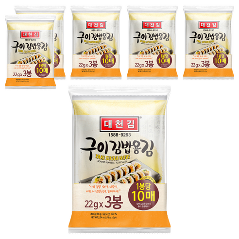 대천김 구이김밥김 DC460 3봉, 66g, 6개