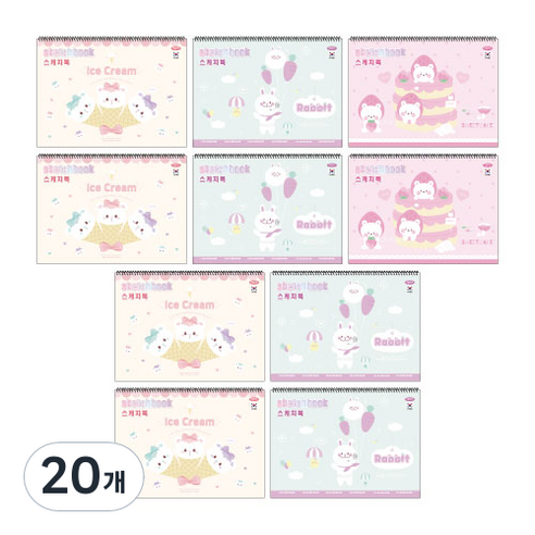 펜피아 3000 초등 여아용 스케치북, 18매, 345 x 250 mm, 20개