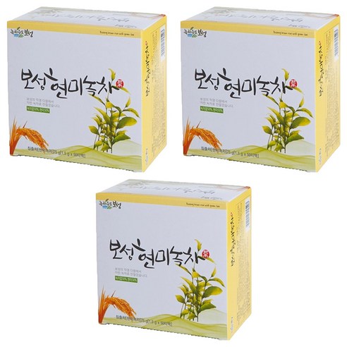 녹차수도보성 보성 현미녹차 티백, 1.5g, 50개입, 3개