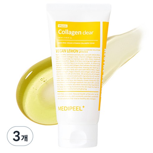 메디필 비건 비타민 콜라겐 클리어 클렌징 폼, 120ml, 3개