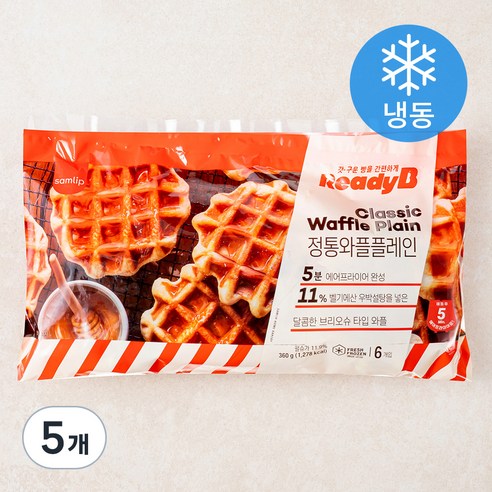 삼립 레디비 정통 플레인 와플, 60g, 6개입, 5개