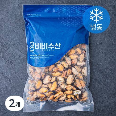 비비수산 큼직한 자숙 홍합살 (냉동), 1kg, 2개