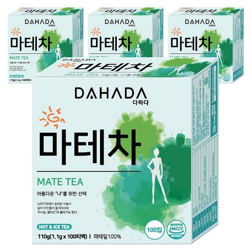 다하다 마테차 티백, 1.1g, 100개입, 4개