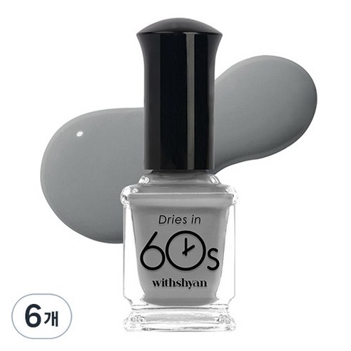 위드샨 60초 매니큐어 유광 9ml, M23 이브닝섀도우, 6개