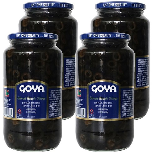 고야 슬라이스드 블랙 올리브, 900g, 4개