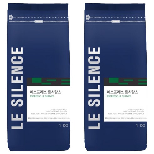 르시랑스 프리미엄 블렌드 에스프레소 원두 커피, 홀빈(분쇄안함), 1kg, 2개