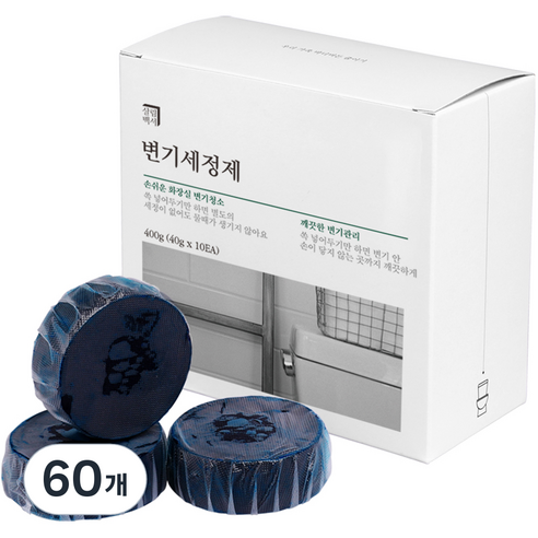 살림백서 변기세정제, 40g, 60개