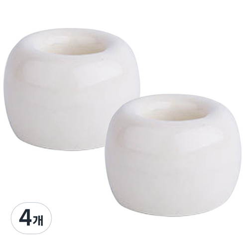 리버그린 무지 도자기 칫솔꽂이, 화이트, 2세트