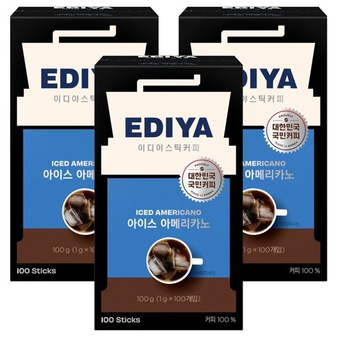 이디야 아이스아메리카노 스틱커피, 1g, 100개입, 3개