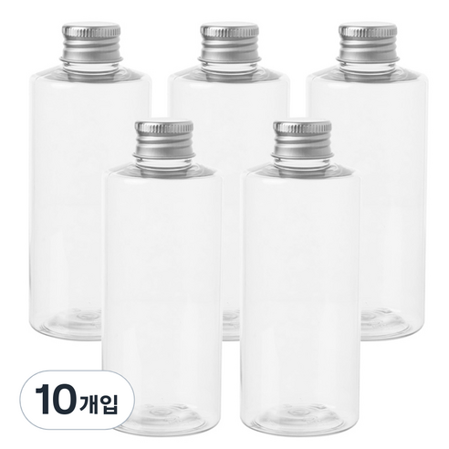 병도매닷컴 AC200 투명 음료용기 알루미늄 실버캡, 200ml, 5개