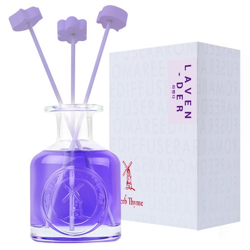 허브타임 퍼퓸플러스 시그니처 실내용 디퓨저 130ml 선물세트, 라벤다, 1세트
