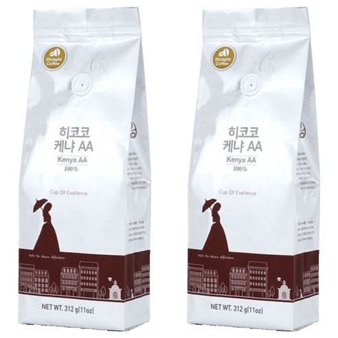 히코코 케냐AA 원두커피, 2개, 312g, 홀빈(분쇄안함)
