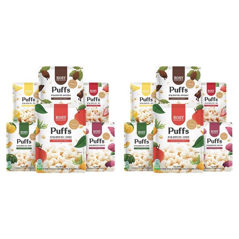 로지오가닉 유기농 쌀과자 6종 세트, 사과당근, 단호박, 자색고구마, 초코, 치즈초코, 딸기초코, 2세트